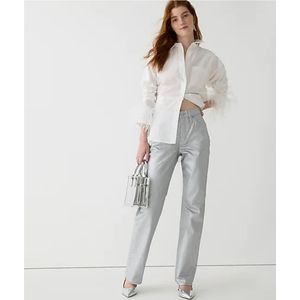 28 petite J.Crew Slim demi-boot jean in coated silver